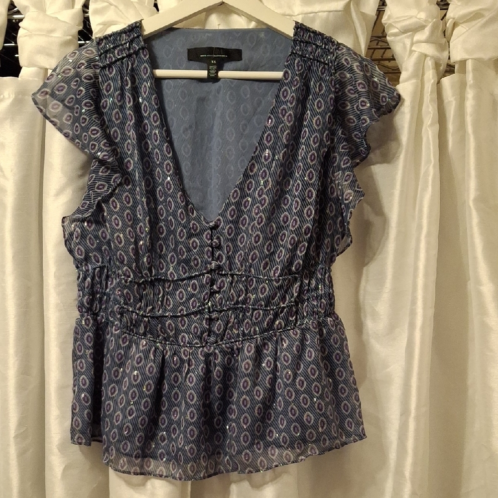 White House Black Market Blue Blouse XS 💙💙💙💙